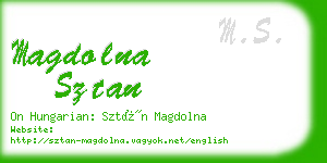 magdolna sztan business card